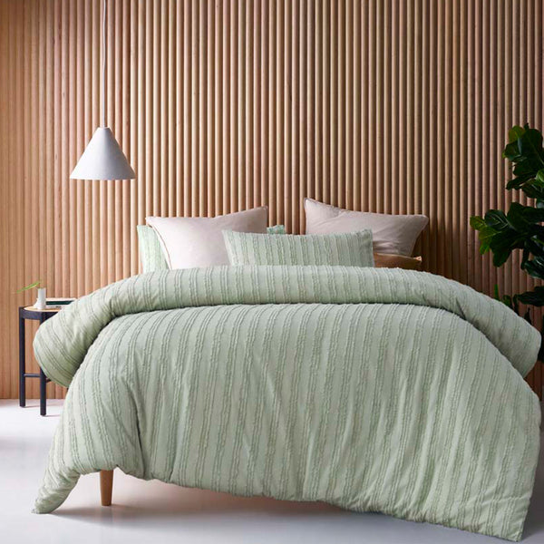 Vintage Design Homewares Reflections Sage Quilt Doona Duvet Cover Set King