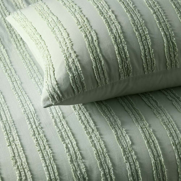 Vintage Design Homewares Reflections Sage Quilt Doona Duvet Cover Set King