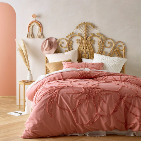 Vintage Design Homewares Rosa Rose Quilt Doona Duvet Cover Set King