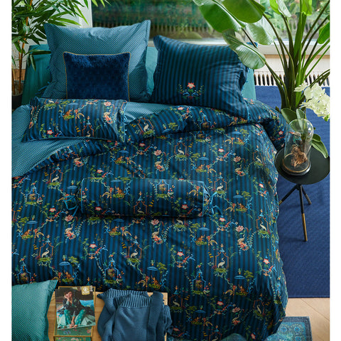 PIP Studio Singerie Dark Blue Cotton Quilt Doona Duvet Cover Set Queen