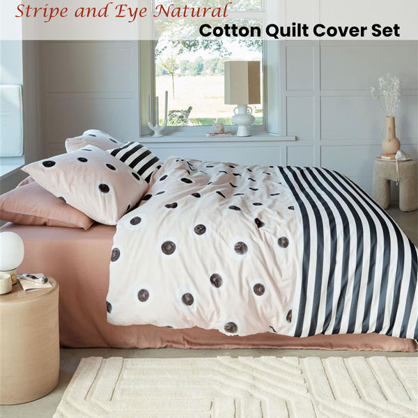 VTWonen Stripe Circle Black White Quilt Doona Duvet Cover Set Queen