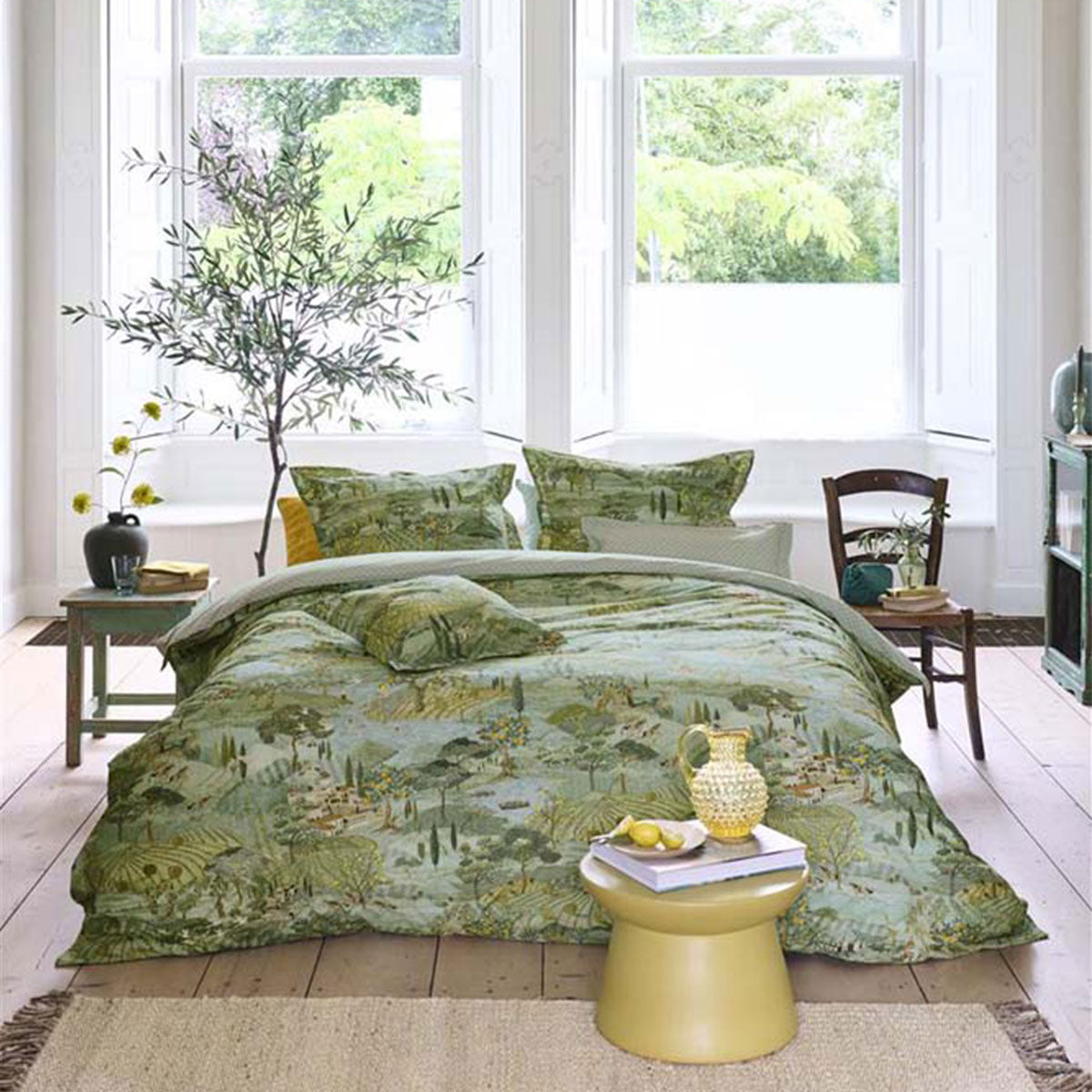 PIP Studio Toscana Tuscan Italy Green Cotton Quilt Doona Duvet Cover Set King