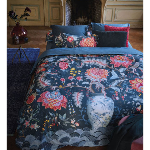PIP Studio Tree of Life Dark Blue Cotton Quilt Doona Duvet Cover Set Queen