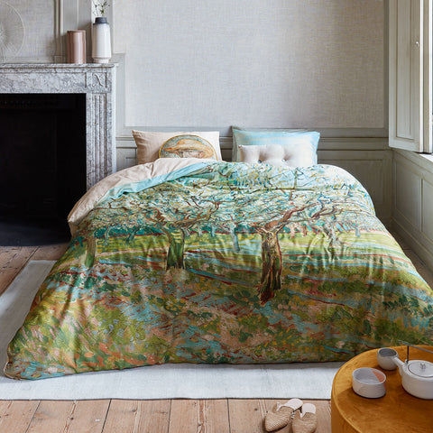 Bedding House Van Gogh Orchard Cotton Sateen Quilt Cover Set King