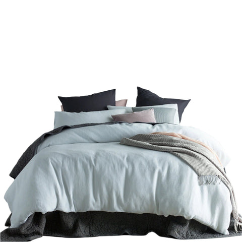 Accessorize Waffle White Cotton Quilt Doona Duvet Cover Set Queen