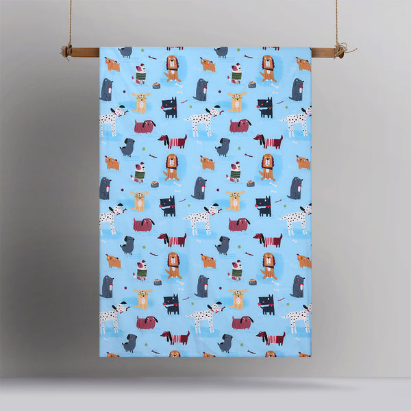 Happy Kids Woof Dogs Puppies Glow in the Dark Quilt Doona Duvet Cover Single