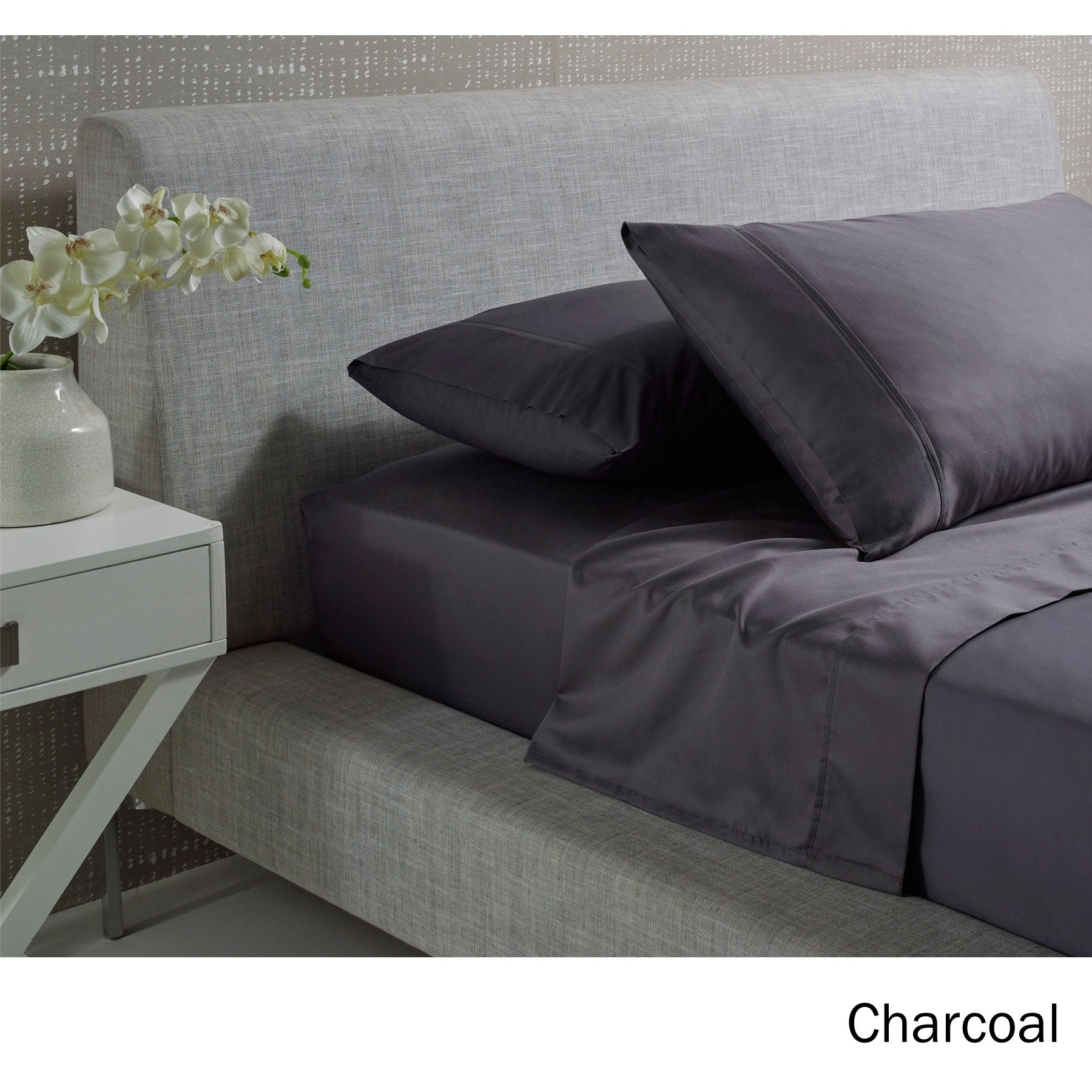 Accessorize 1000TC Cotton Rich Sheet Set Charcoal Grey Queen
