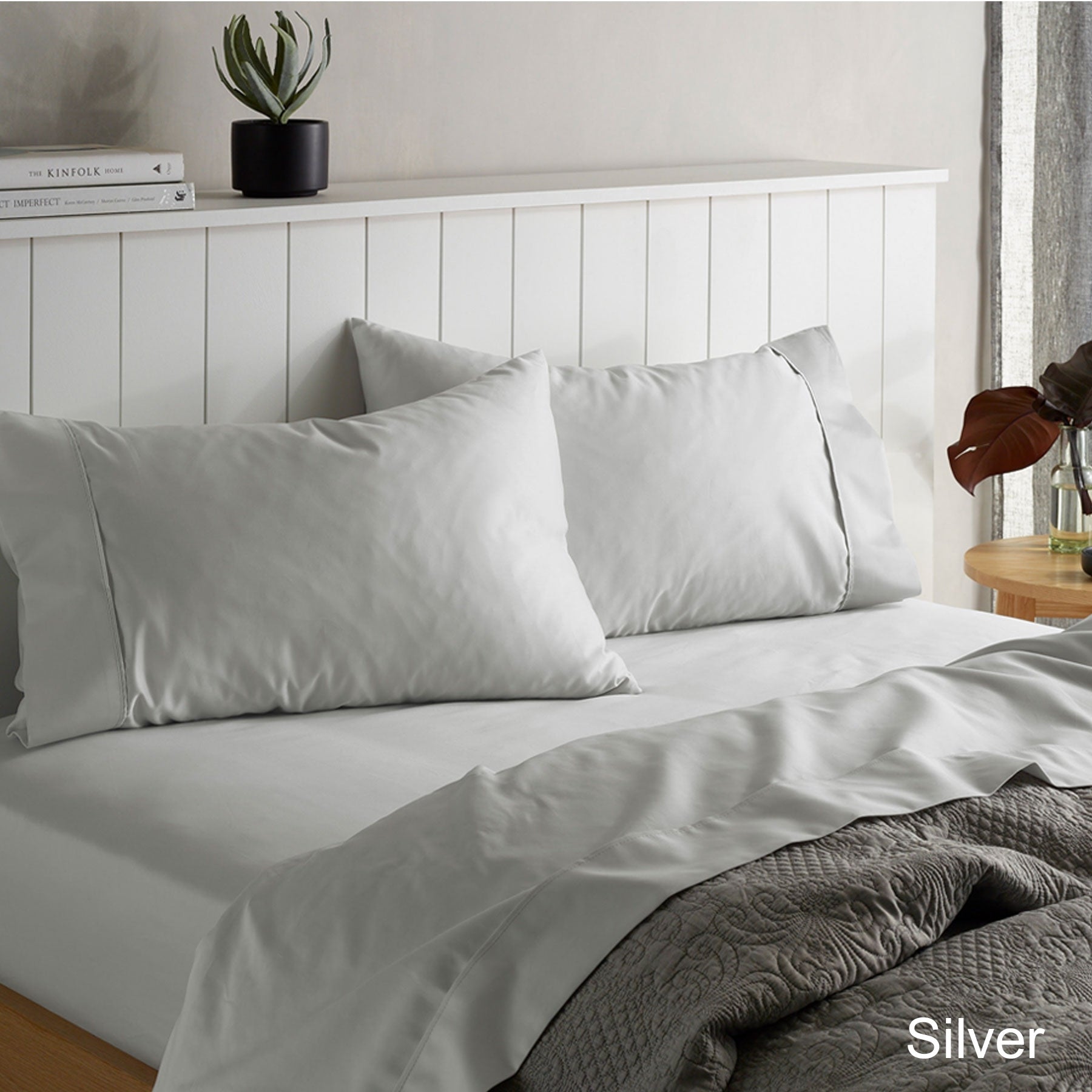 Accessorize 1500TC Cotton Rich Sheet Set Silver Grey Queen