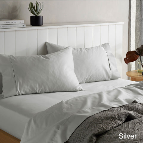 Accessorize 1500TC Cotton Rich Sheet Set Silver Grey Queen