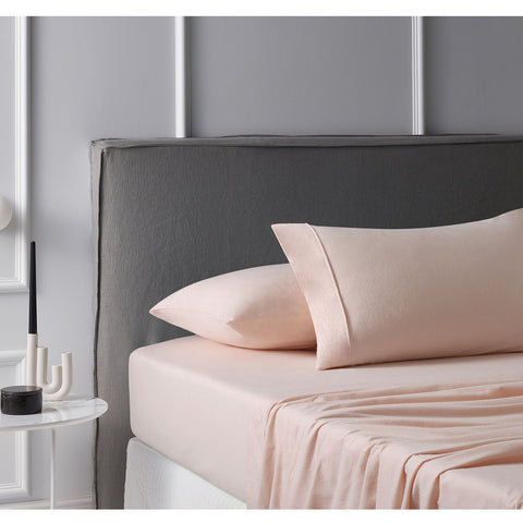 Accessorize 140gsm Cotton Flannelette Sheet Set Blush Pink Queen