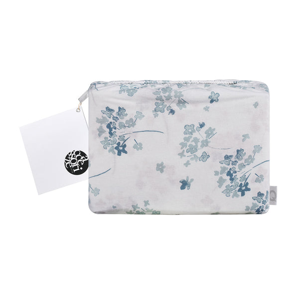 Accessorize 140gsm Cotton Flannelette Sheet Set Flower Bunch Light Blue Single