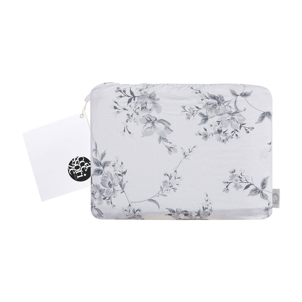 Accessorize 140gsm Cotton Flannelette Sheet Set Sylvan Rose Grey Single