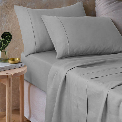 Vintage Design Homewares Silver Grey Hemp Sheet Set King