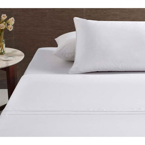 Accessorize White Piped Cotton Sheet Set Queen