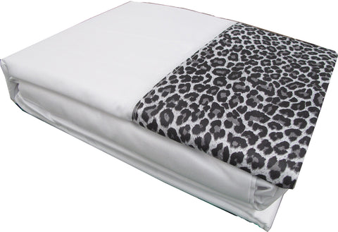 Big Sleep Leopard Skin Print Sheet Set White Double