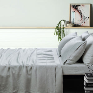 Vintage Design Homewares Linen Dove Grey Sheet Set Single