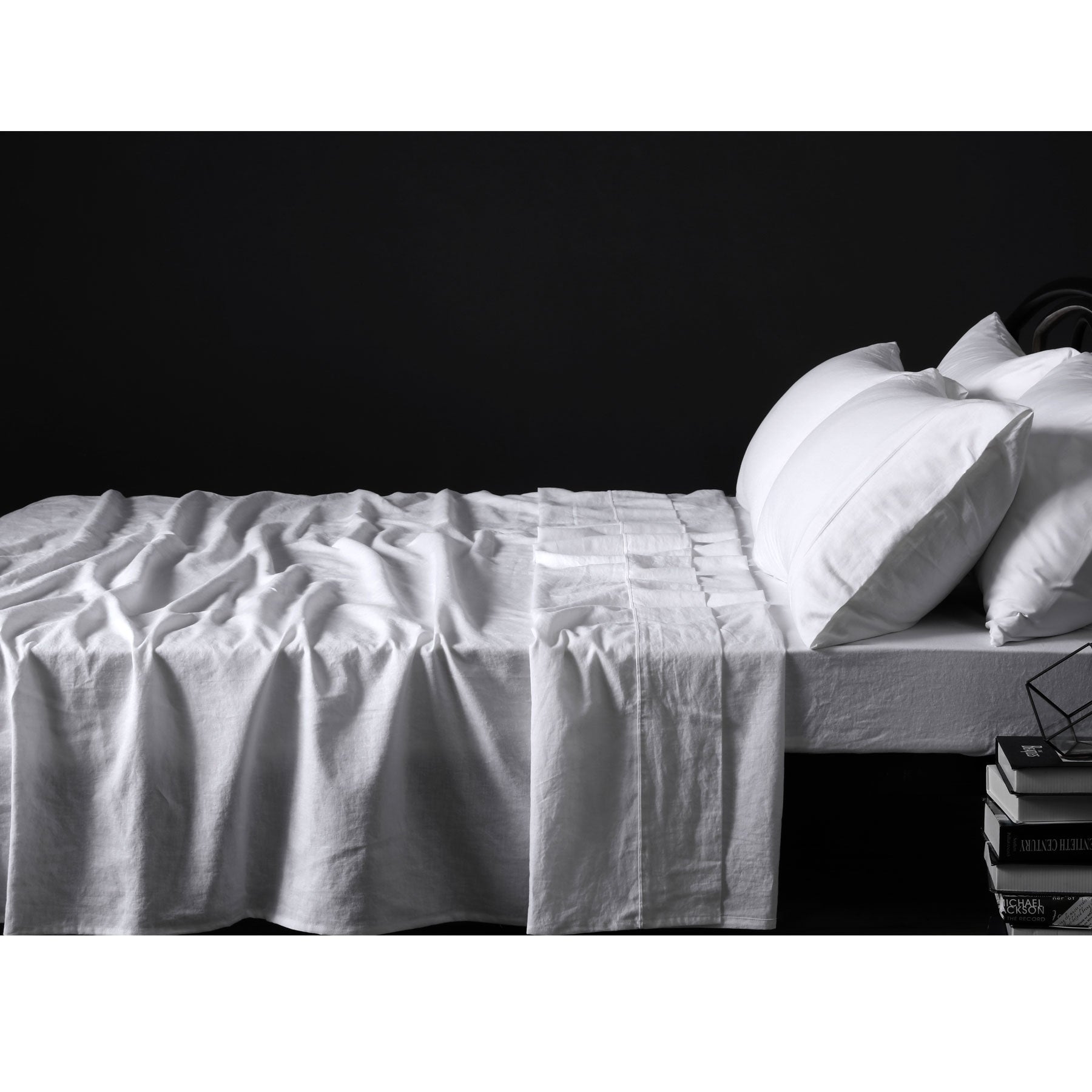 Vintage Design Homewares Linen White Sheet Set Single