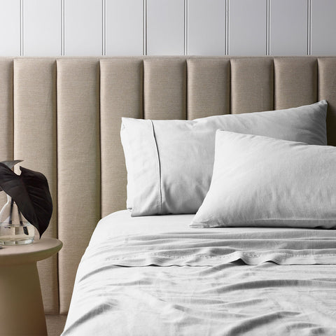 Vintage Design Homewares White Linen Cotton Blend Sheet Set King
