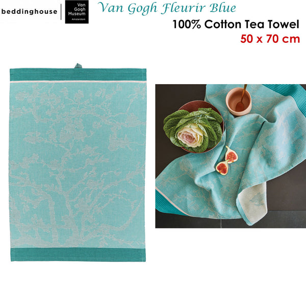 Bedding House Van Gogh Fleurir Blue Tea Towel 50 x 70cm