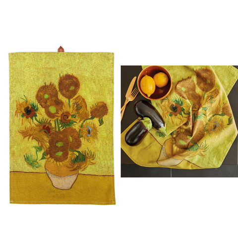 Bedding House Van Gogh Sunflowers Yellow Tea Towel 50 x 70cm