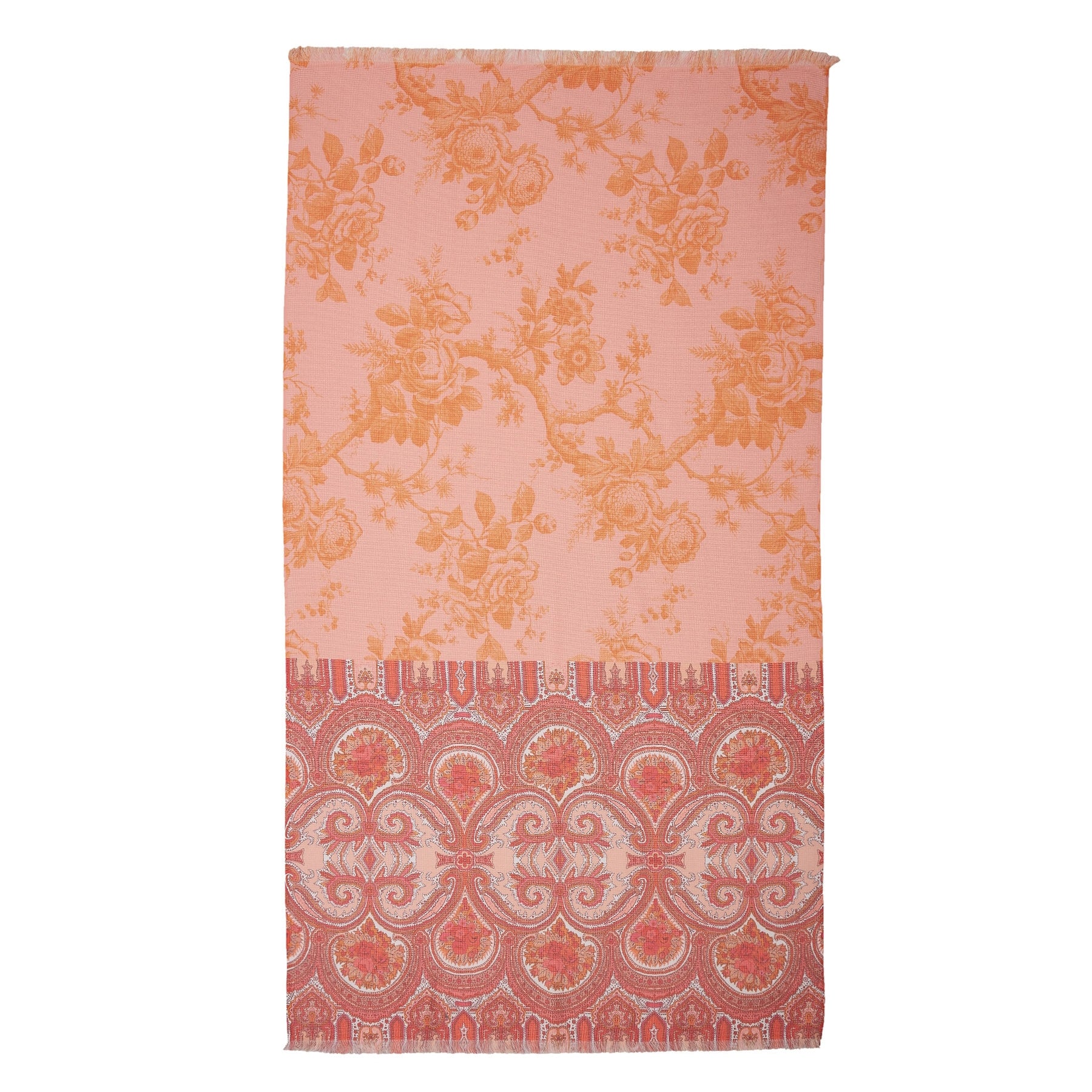 Oilily Bright Rose Pink Orange Digital Print Cotton Bath Towel 100 x 180cm