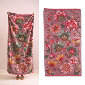 PIP Studio Sunny Side Up Floral Pink Cotton Beach Towel 100cm x 180cm