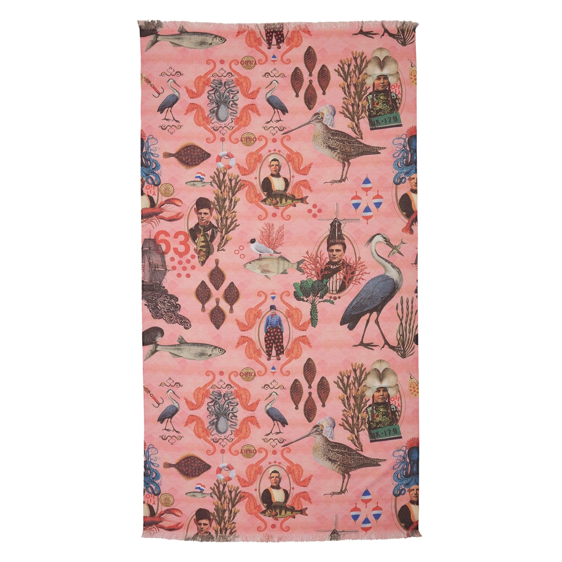 Oilily Urker Fish Story Digital Print Cotton Bath Towel 100 x 180cm