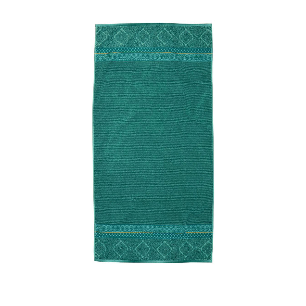 PIP Studio Zellige Floral Border Green Cotton Bath Towel 70 x 140cm