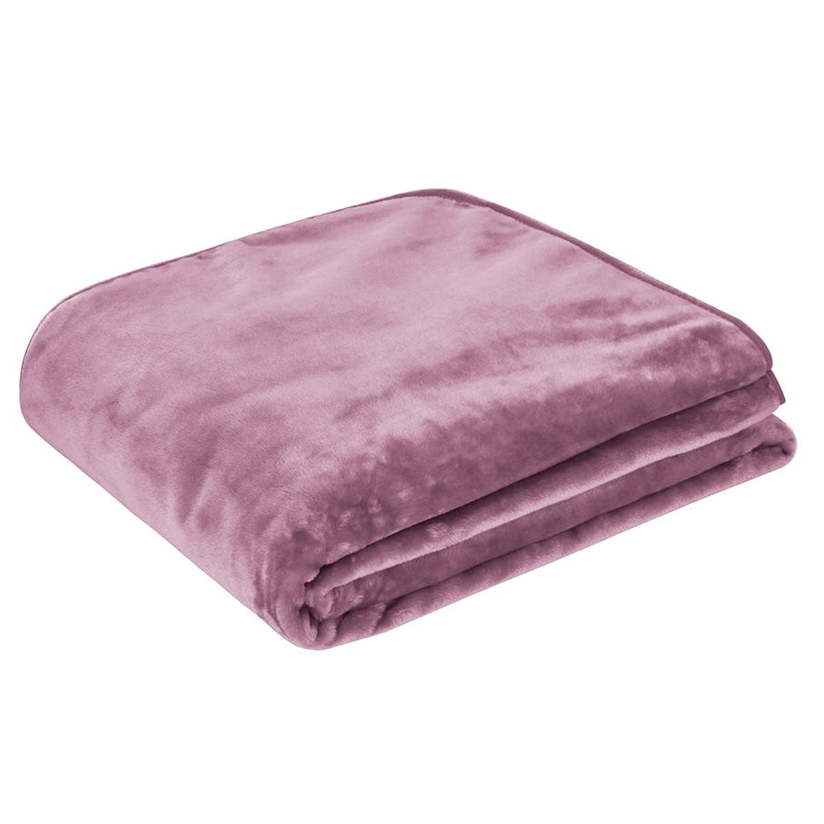 J Elliot Home 450gsm Solid Faux Mink Blanket Rug Throw Dusky Pink