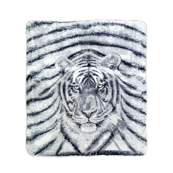 J Elliot Home 350gsm Faux Mink Blanket Rug Throw Tiger Print