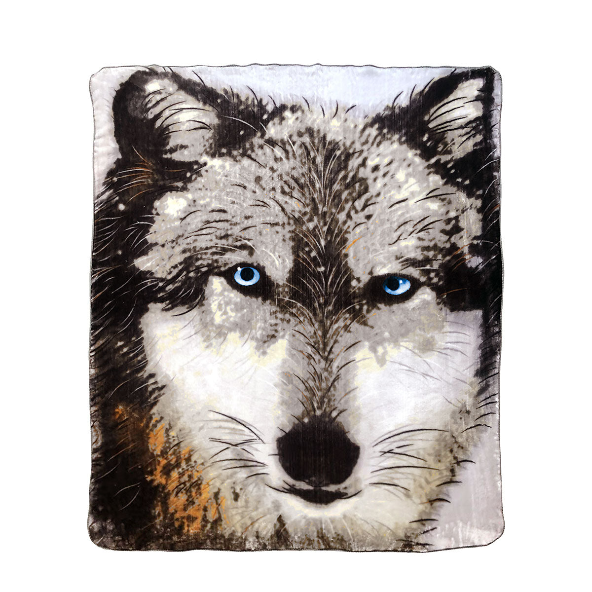 J Elliot Home 350gsm Faux Mink Blanket Rug Throw Wolf Print