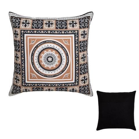 J Elliot Home Kasbah Moroccan Pattern Filled Cushion Square 50cm Black