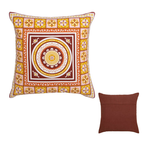J Elliot Home Kasbah Moroccan Pattern Filled Cushion Square 50cm Pink