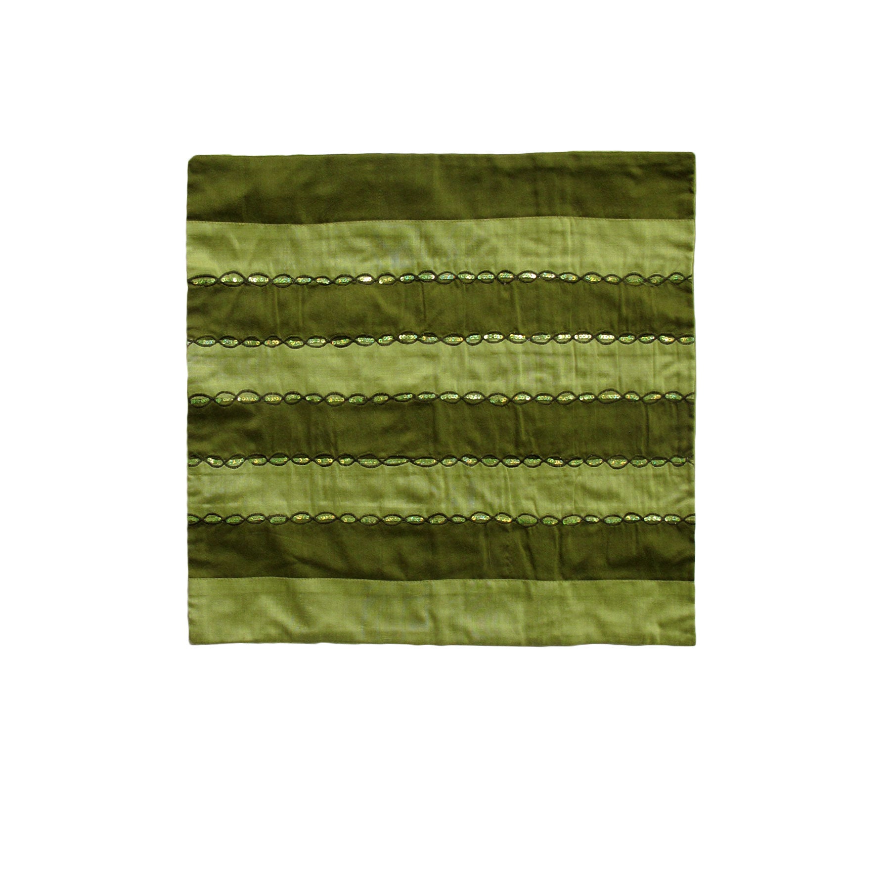 IDC Homewares Ayra Sequin Embroidered Cushion Cover Square 40cm Olive