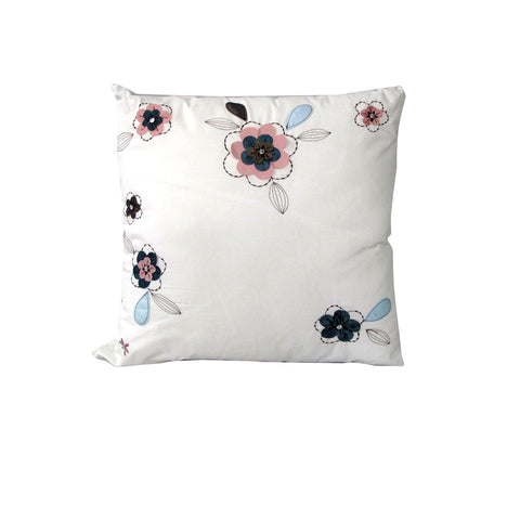 IDC Homewares Floral Applique Cushion Cover Square 43cm White
