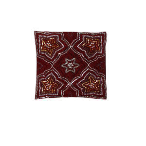 IDC Homewares Maya Sequin Bead Cushion Cover Square 40cm Burgundy