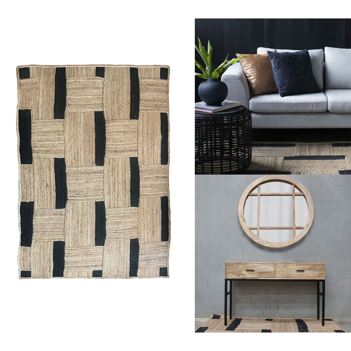 J Elliot Home Maisy Jute Floor Rug Mat Carpet 160 x 230cm