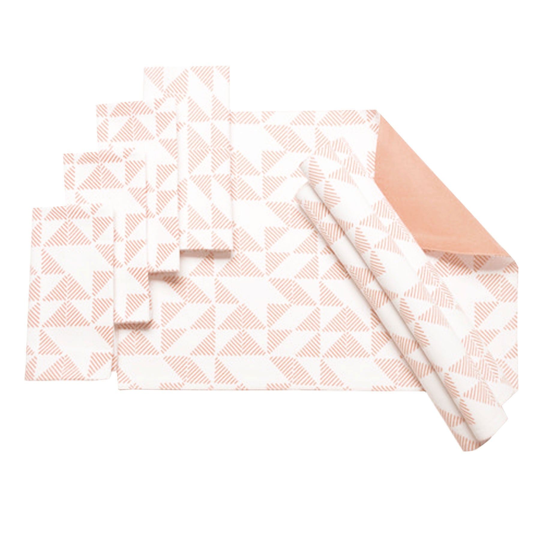 J Elliot Home Set of 8 Pippa Geometric Cotton Placemats Napkins Pink