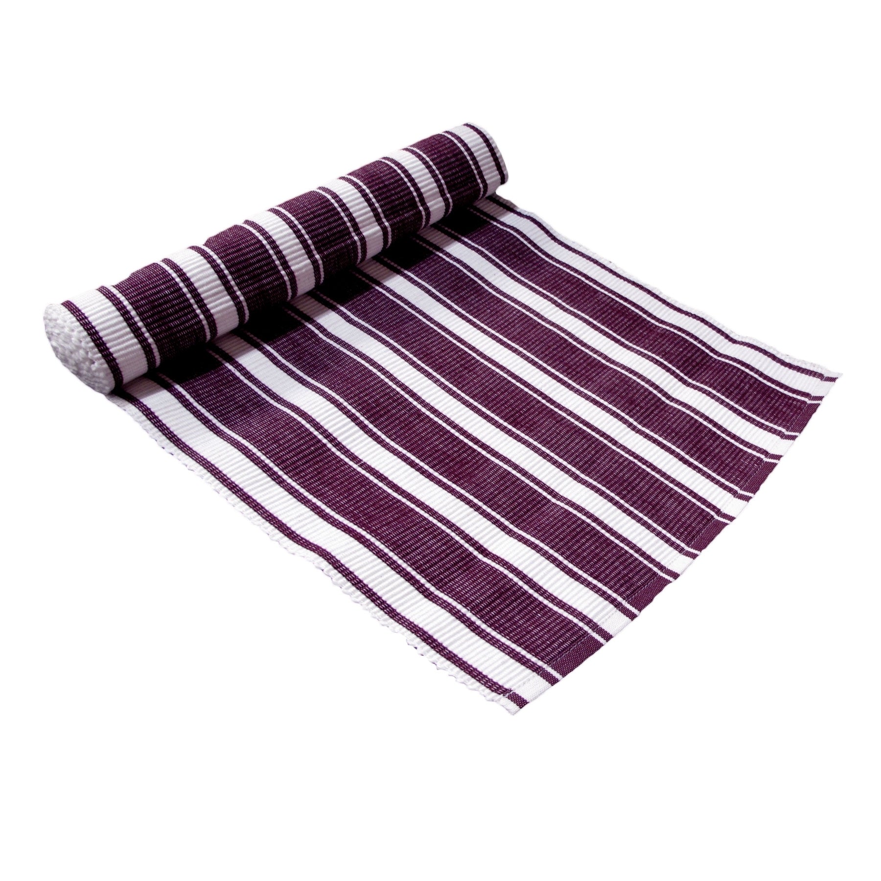IDC Homewares Cotton Ribbed Table Runner Panama Narrow Purple