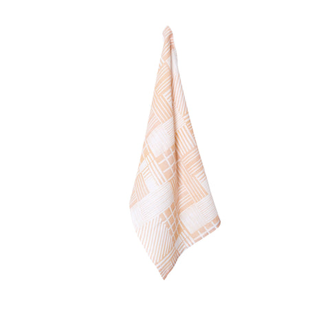 J Elliot Home Linen Geometric Print Tea Towel Rue Blush Pink