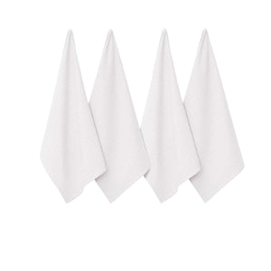 J Elliot Home Waffle Set of 4 Cotton Tea Towels 50 x 70cm White