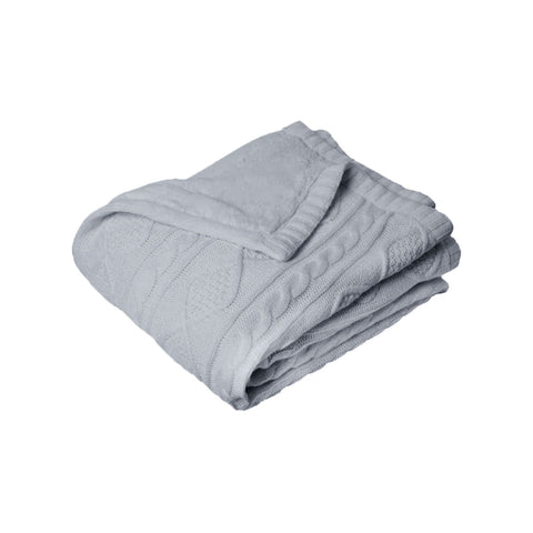Alberta Polyester Knit Throw Rug Blanket 125 x 150cm Grey