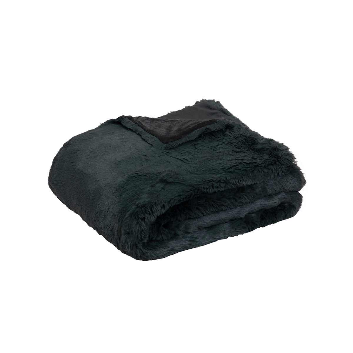 J Elliot Home Arlo Faux Fur Mink Throw Rug Blanket 125 x 150cm Grey