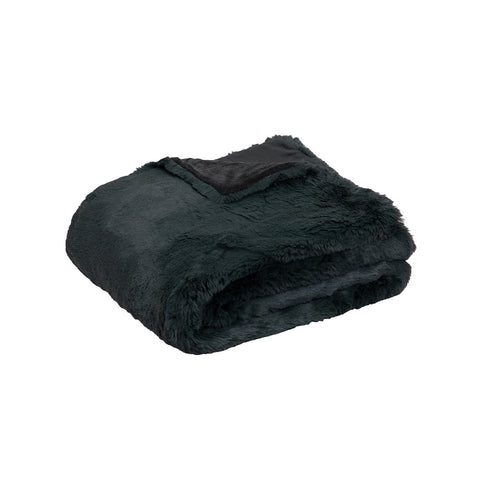 J Elliot Home Arlo Faux Fur Mink Throw Rug Blanket 125 x 150cm Grey