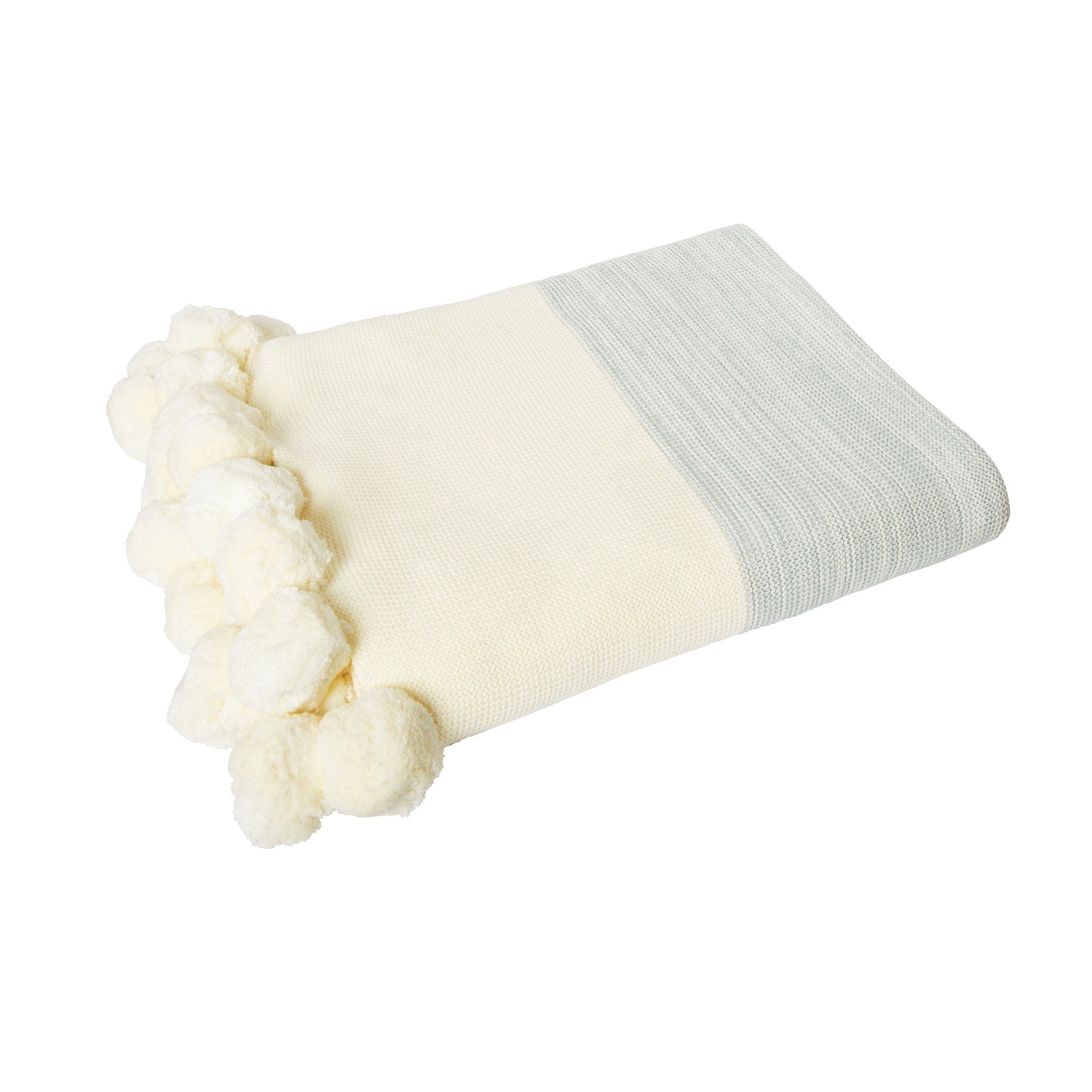 J Elliot Home Calgary Cotton Throw Rug Blanket 125 x 150cm Grey Cream