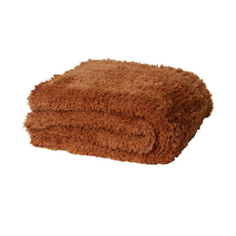 J Elliot Home Eve Knitted Throw Rug Blanket 130 x 160cm Amber