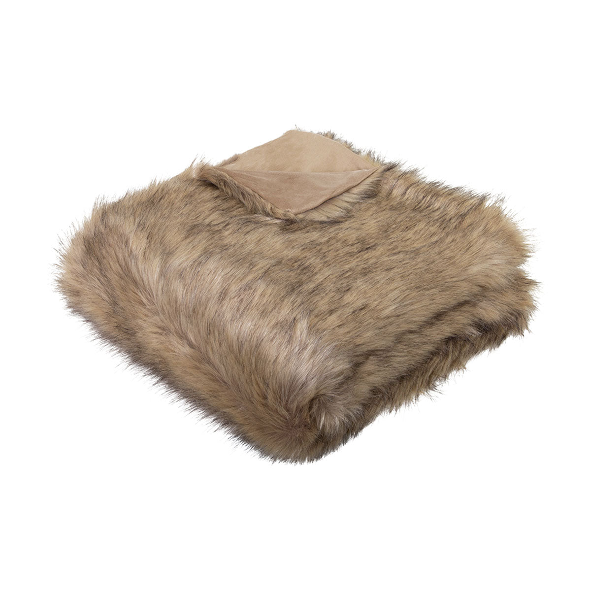 J Elliot Home Grizzly Bear Brown Faux Fur Throw Rug Blanket 130 x 160cm