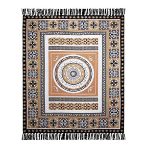 J Elliot Home Kasbah Fringe Throw Blanket Picnic Rug 130 x 160cm Black