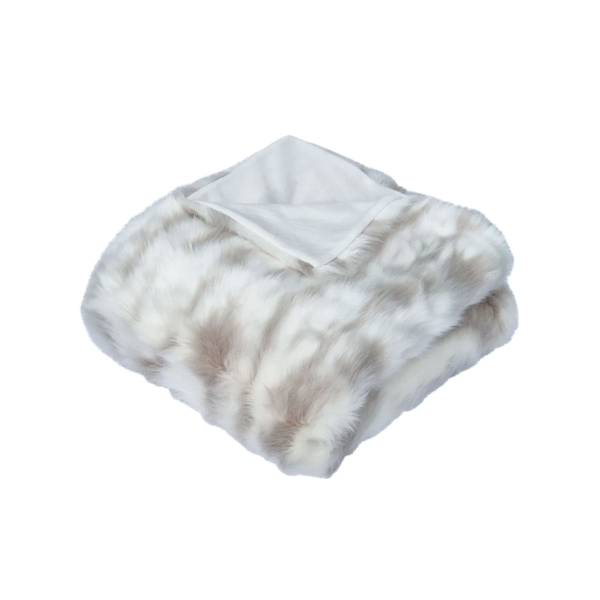 J Elliot Home Lynx Wild Cat Faux Fur Throw Rug Blanket 130 x 160cm