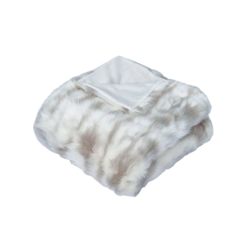 J Elliot Home Lynx Wild Cat Faux Fur Throw Rug Blanket 130 x 160cm